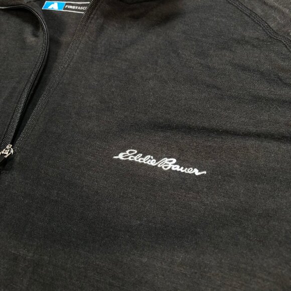 Eddie Bauer 1/4 Zip Men's M Black First Ascent Merino Wool Base Layer‎ Pullover - Picture 5 of 16